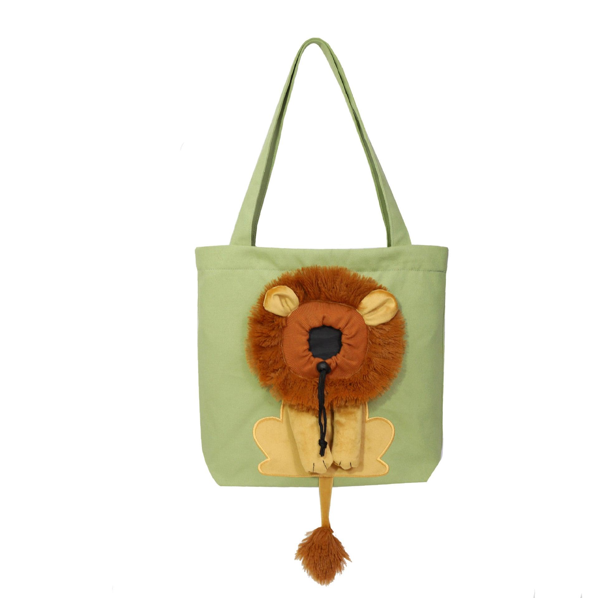 Lion Design Pet Carrier: Portable, Breathable, And Stylish For Travel With Your Furry Friend