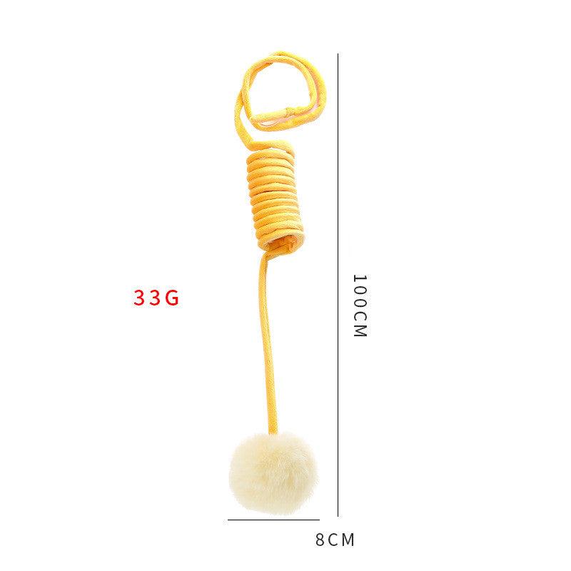 Interactive Plush Cat Toy With Self-Hi Sucker And Spring Rabbit Hair Ball