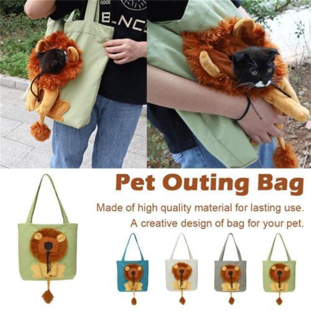 Lion Design Pet Carrier: Portable, Breathable, And Stylish For Travel With Your Furry Friend
