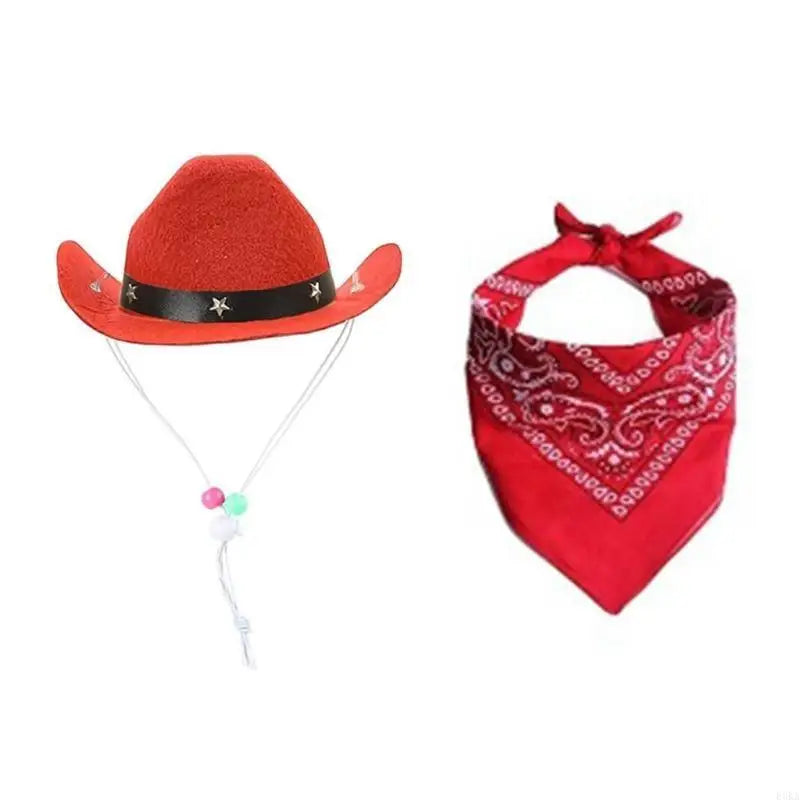 Dog Cowboy Costume    This Adorable Cowboy Hat and Bandana adds Extra Cuteness to any Already Cute Fur Baby. With Multiple Colors to Choose from You can Match Them to Any Themed Party or Pictures.
