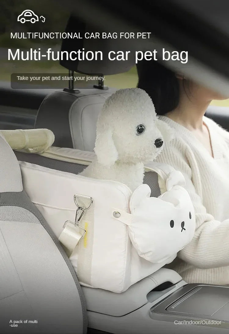 Adorable Small Pet Carrier with Easy Carrying Strap. This Carrier Will always Make Travel with Your Fur Baby Easy. Its Lightweight and Can Be used For Cats or Small Breed Dogs.