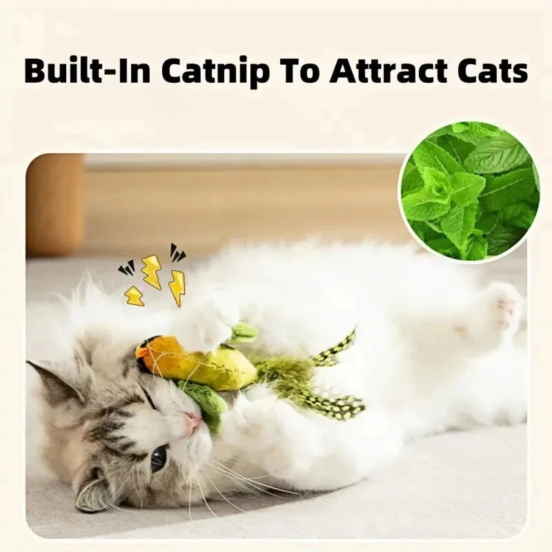 This is The Perfect Toy To Provide Hours of Fun for Your Fur Baby.  This Little Birdie Emulates Bird Sounds to Amuse, Elastic Rope to Relieve Boredom, and it's Resistant To Scratching and Biting'