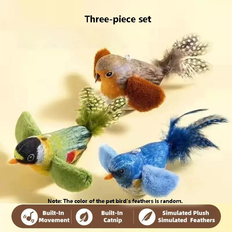 This is The Perfect Toy To Provide Hours of Fun for Your Fur Baby.  This Little Birdie Emulates Bird Sounds to Amuse, Elastic Rope to Relieve Boredom, and it's Resistant To Scratching and Biting'