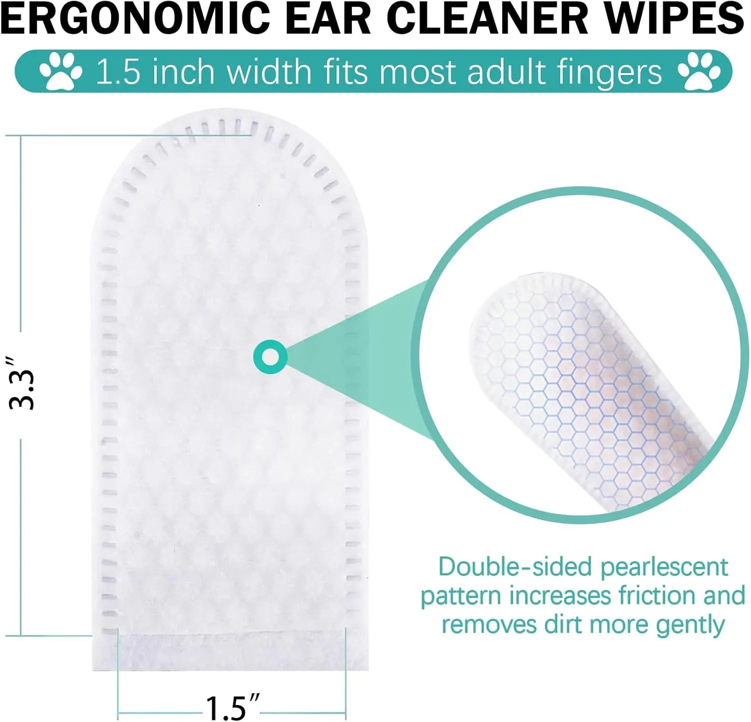 Ear Wipes, Ear Cleaner Finger Wipes for Cats and Dogs, Soft & Easy to use. Make cleaning your furry friends ears a breeze with these gentle cleaning wipes.