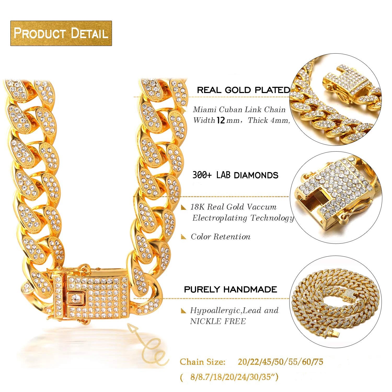 Luxury Cuban Link Rhinestone Collars are Perfect for Cats, Puppies and Full Size Dogs. This Rhinestone Collar is the Perfect Accessory to Add a Little Style to Your Fur Baby. These Stylish Collars Come in Gold, Rose Gold or S