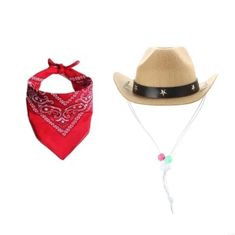 Dog Cowboy Costume    This Adorable Cowboy Hat and Bandana adds Extra Cuteness to any Already Cute Fur Baby. With Multiple Colors to Choose from You can Match Them to Any Themed Party or Pictures.