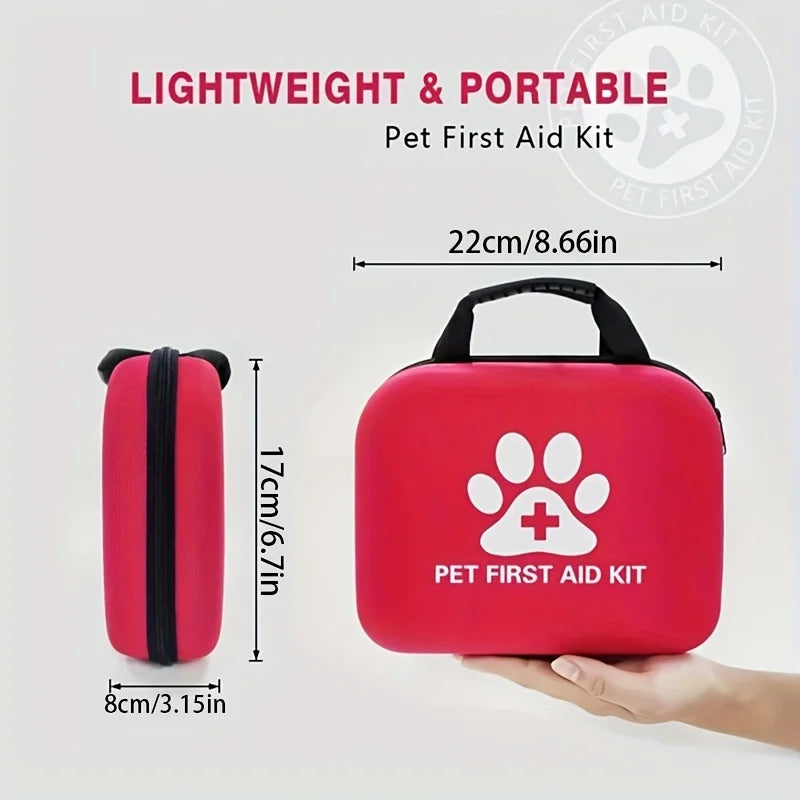 Pet First Aid Kit: Contains emergency supplies and an emergency blanket, suitable for hiking, camping, and backpacking. This emergency pet bag has everything you need to help your fur baby in case of an accident. It's a must