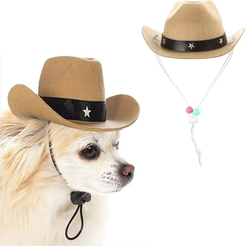 Dog Cowboy Costume    This Adorable Cowboy Hat and Bandana adds Extra Cuteness to any Already Cute Fur Baby. With Multiple Colors to Choose from You can Match Them to Any Themed Party or Pictures.