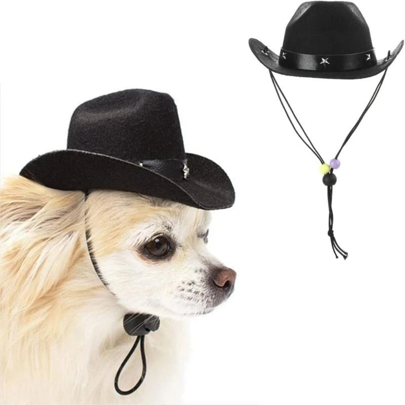 Dog Cowboy Costume    This Adorable Cowboy Hat and Bandana adds Extra Cuteness to any Already Cute Fur Baby. With Multiple Colors to Choose from You can Match Them to Any Themed Party or Pictures.