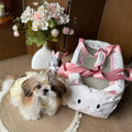 Adorable Small Pet Carrier with Easy Carrying Strap. This Carrier Will always Make Travel with Your Fur Baby Easy. Its Lightweight and Can Be used For Cats or Small Breed Dogs.