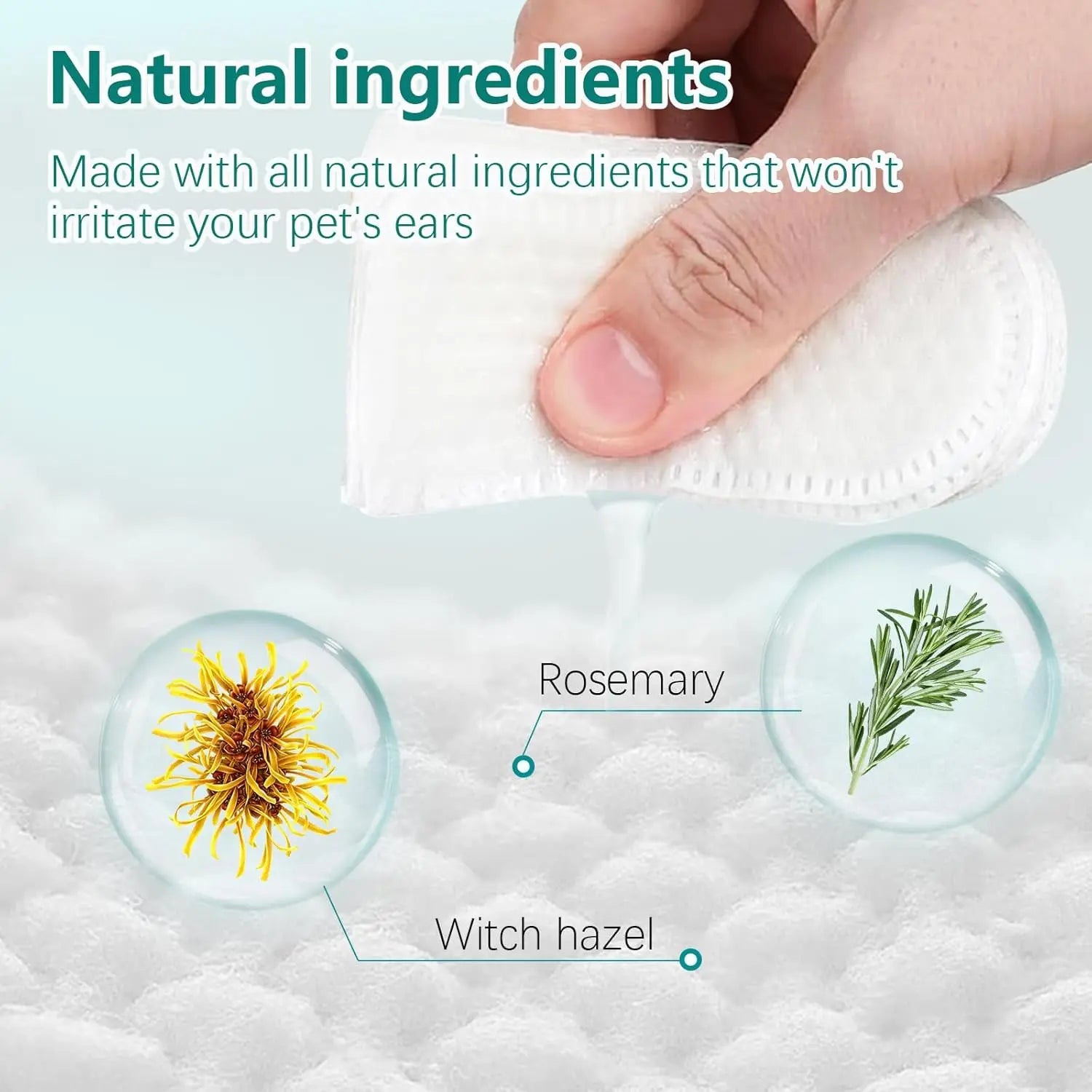 Ear Wipes, Ear Cleaner Finger Wipes for Cats and Dogs, Soft & Easy to use. Make cleaning your furry friends ears a breeze with these gentle cleaning wipes.