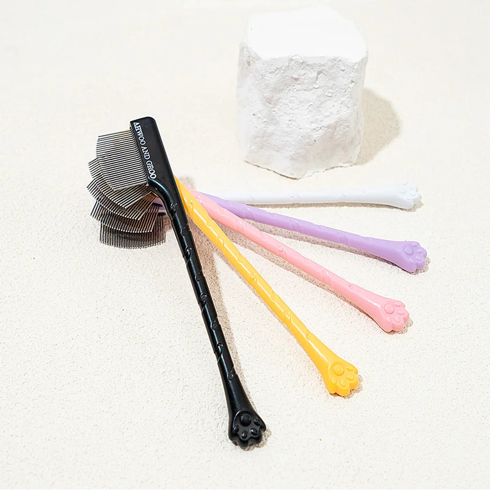 Pet Facial Cleaning Comb Set Removes Tear Stains Eye-poop Cat Paw Comb Dog Hair Repair Scissors Cat Hair Comb Pet Clean Supplies