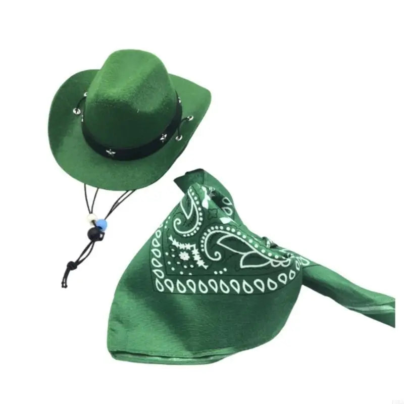 Dog Cowboy Costume    This Adorable Cowboy Hat and Bandana adds Extra Cuteness to any Already Cute Fur Baby. With Multiple Colors to Choose from You can Match Them to Any Themed Party or Pictures.