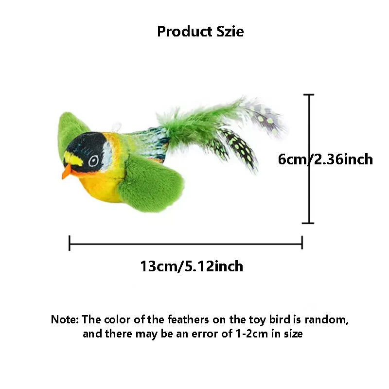 This is The Perfect Toy To Provide Hours of Fun for Your Fur Baby.  This Little Birdie Emulates Bird Sounds to Amuse, Elastic Rope to Relieve Boredom, and it's Resistant To Scratching and Biting'