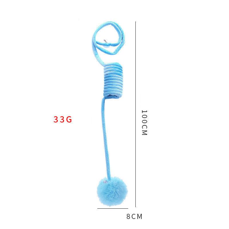 Interactive Plush Cat Toy With Self-Hi Sucker And Spring Rabbit Hair Ball