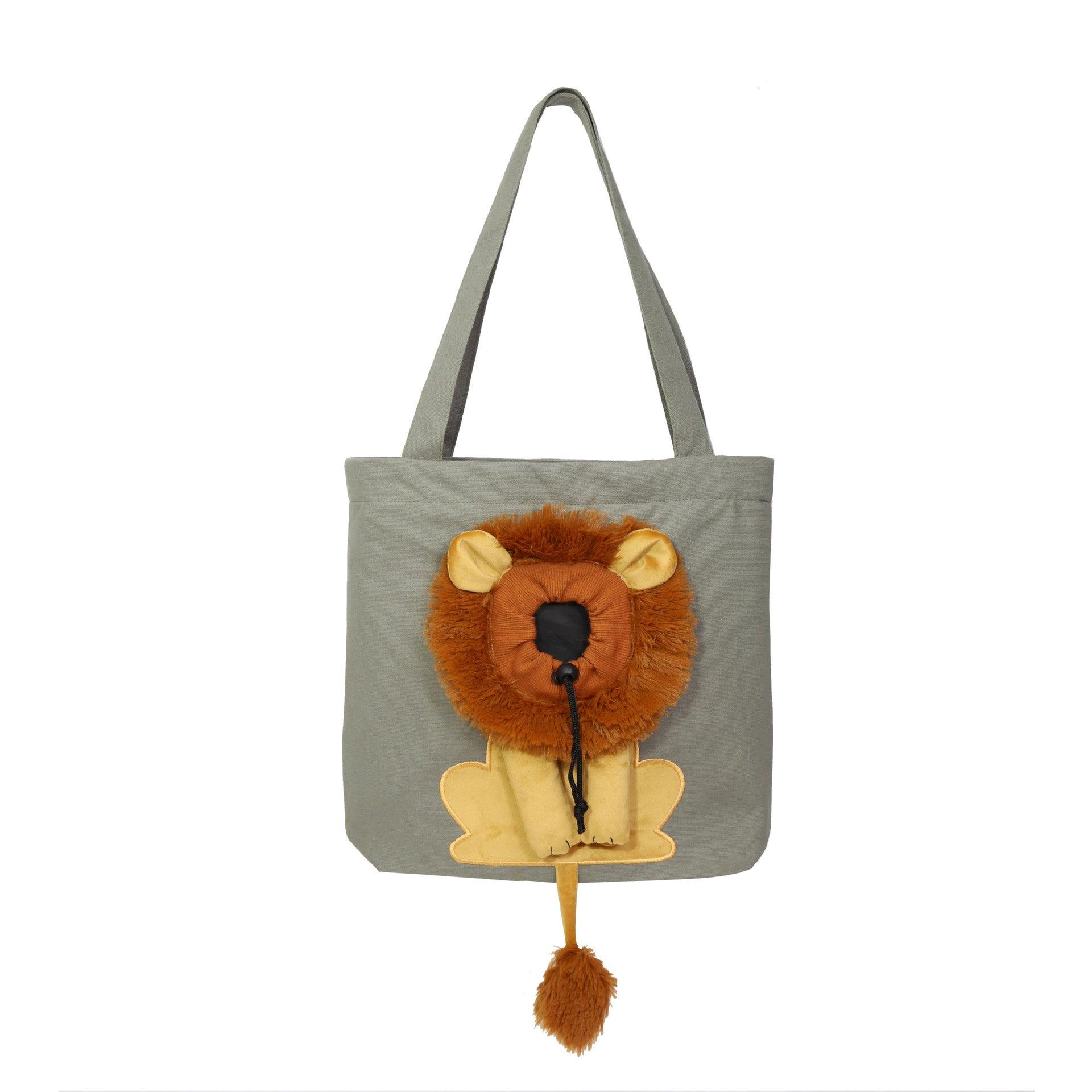 Lion Design Pet Carrier: Portable, Breathable, And Stylish For Travel With Your Furry Friend