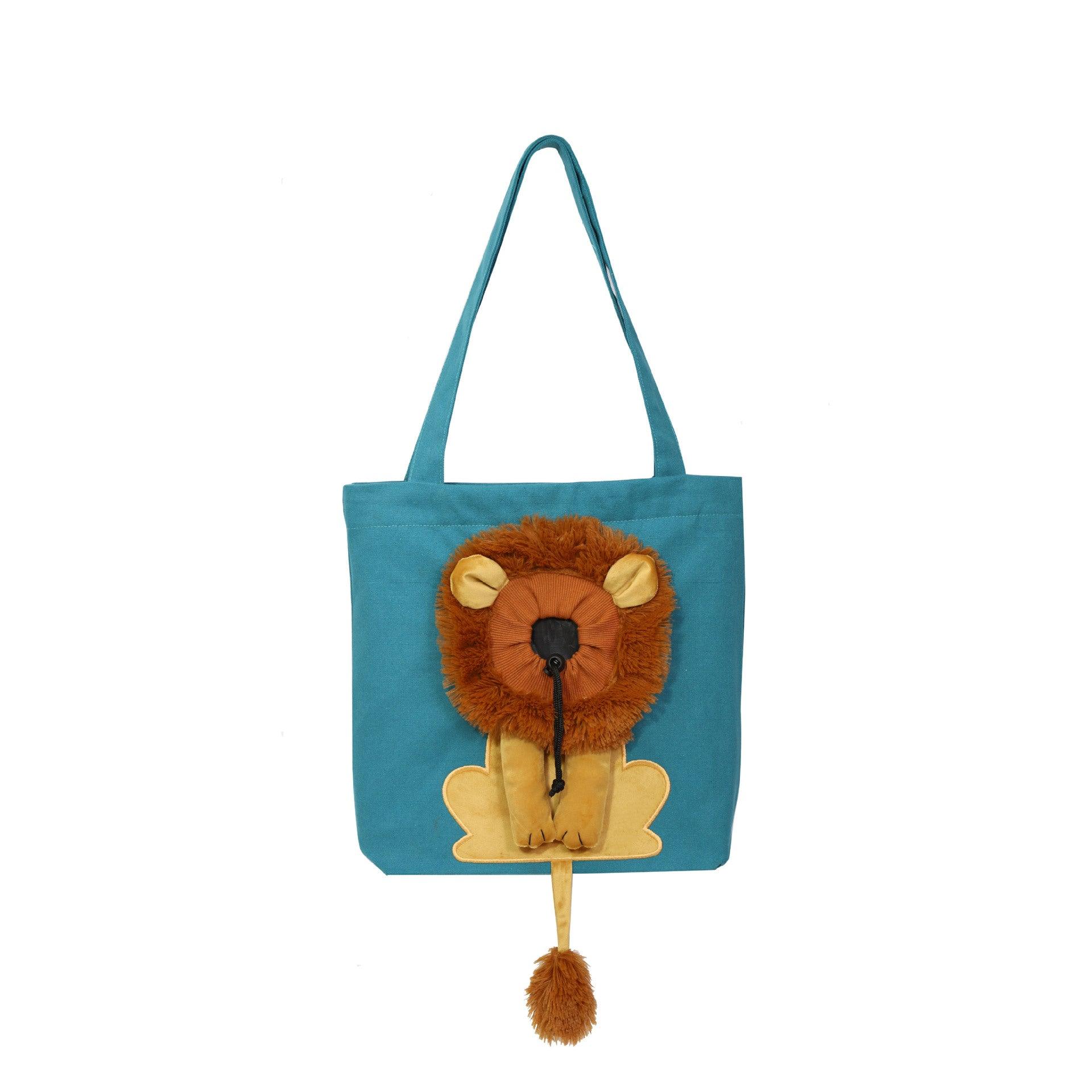 Lion Design Pet Carrier: Portable, Breathable, And Stylish For Travel With Your Furry Friend