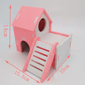 Colorful Double-Storey Hamster Sleeping Nest: A Stylish Wooden Villa Toy For Small Pets